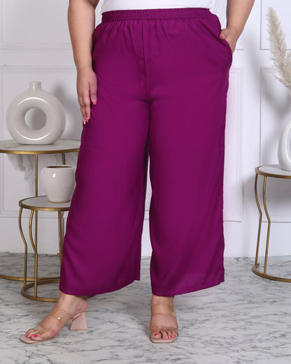 Wine Relaxed Fit Palazzo