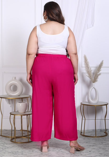 Pink Relaxed fit Palazzo