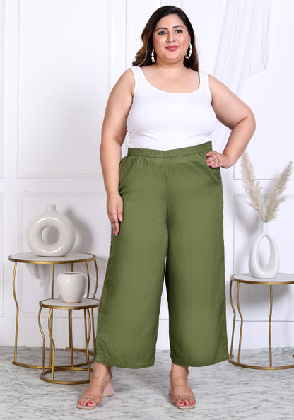 Olive Relaxed fit Palazzo