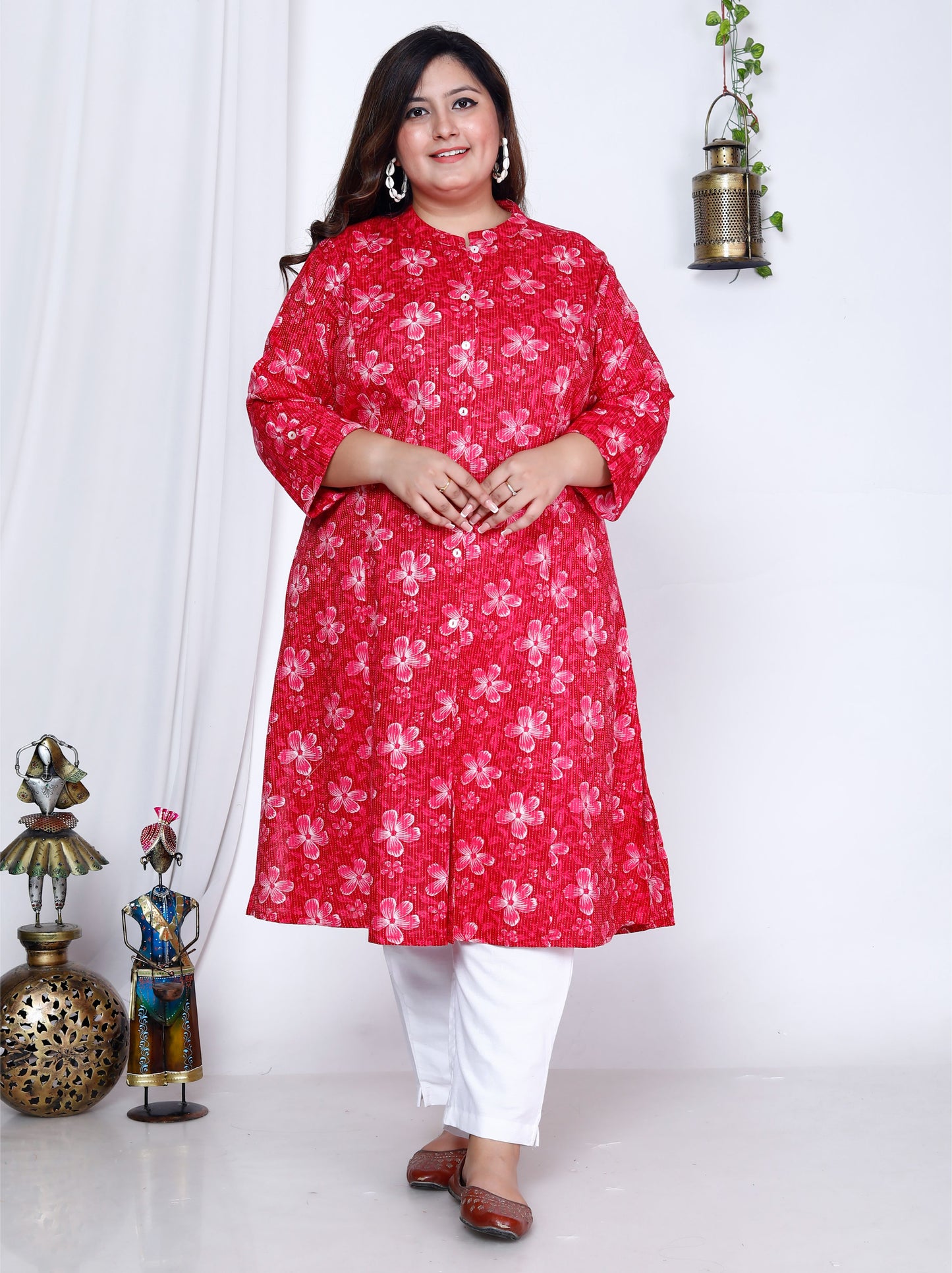 Rani Pure Cotton Front Slit A-Line Kurti