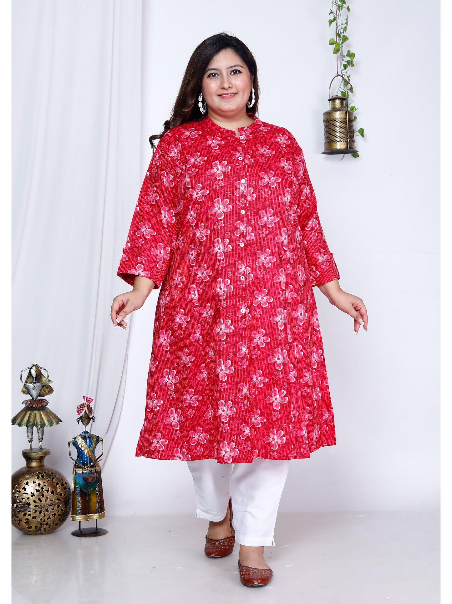 Rani Pure Cotton Front Slit A-Line Kurti