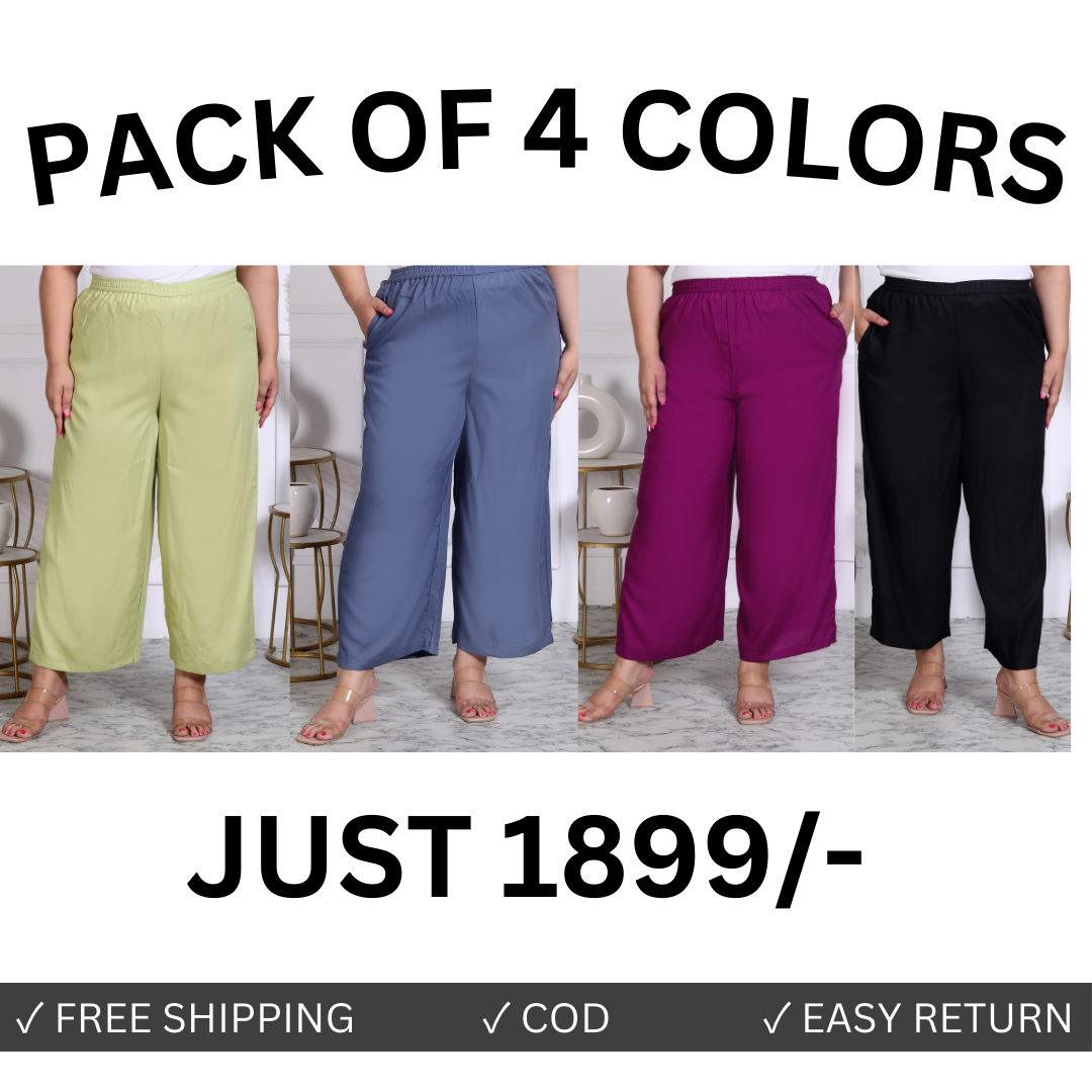 Relaxed fit Palazzo ( Pack of 4)