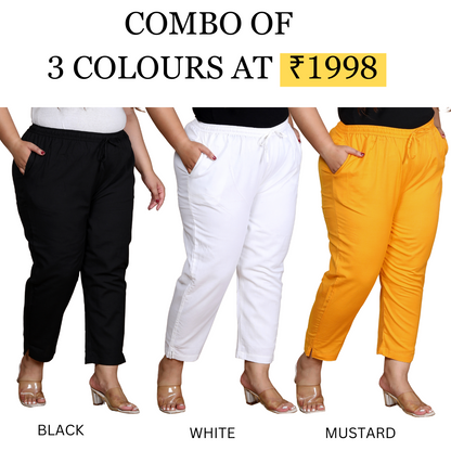 PACK OF 3 - Cotton Trousers