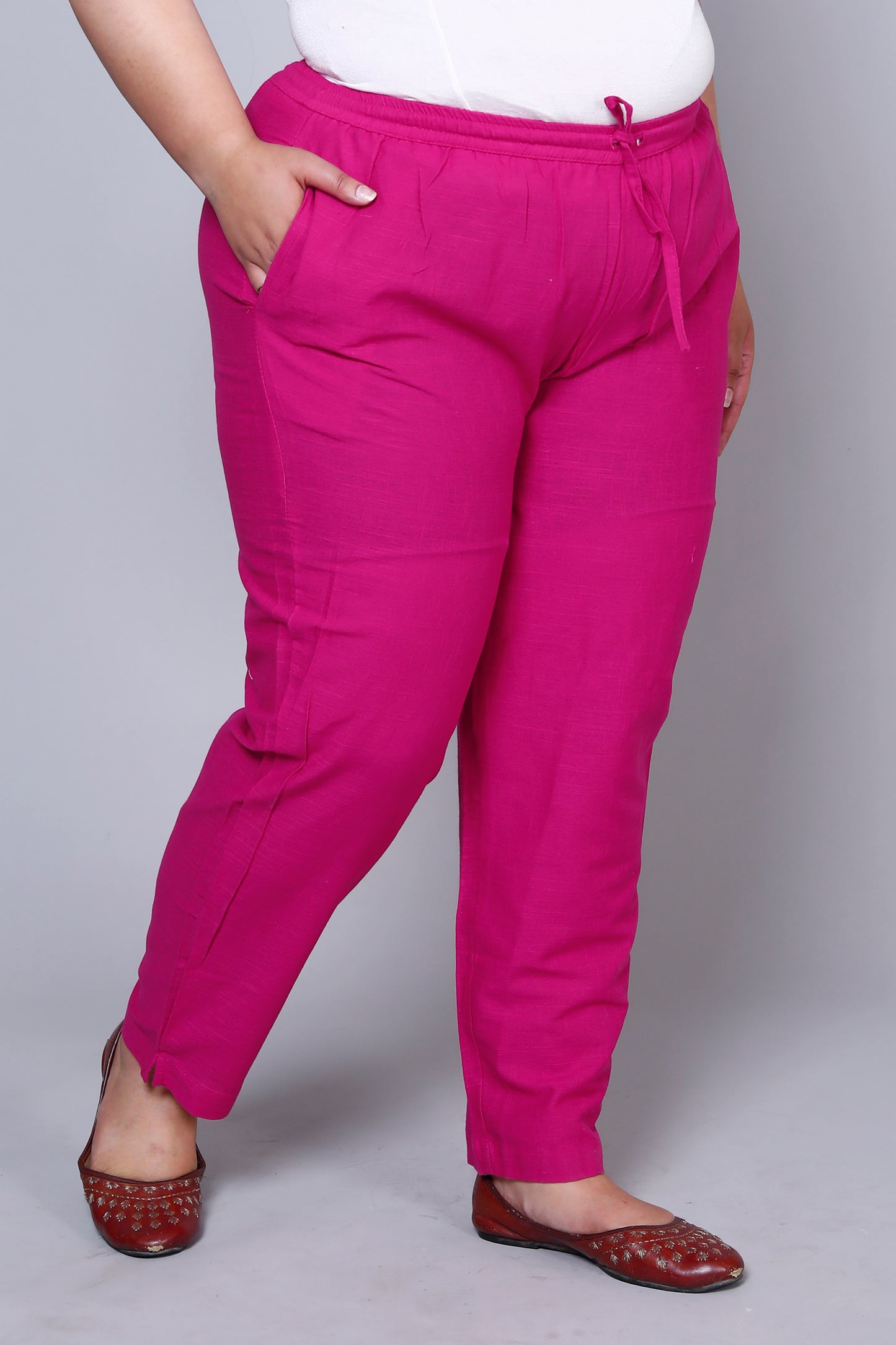 Rani Pink Pure Cotton Regular Trouser